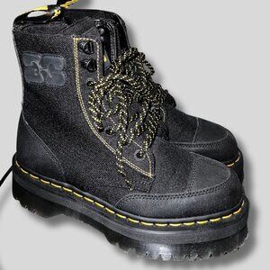 BRAND NEW Dr Martens x GANNI Jadon Platform Boots Black Canvas Size 8.5W / 7.5M